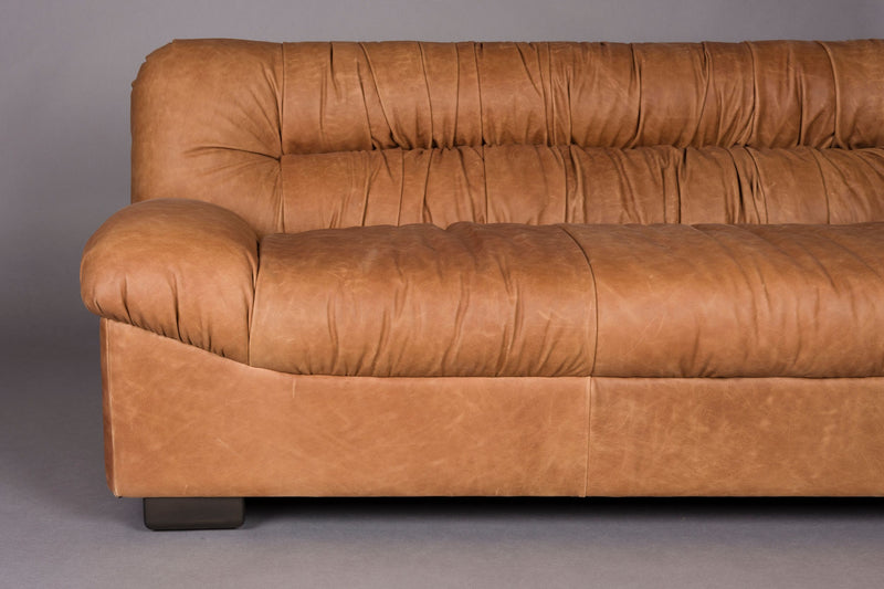 3-Sitzer Sofa Douglas aus Leder in Cognac von Dutchbone