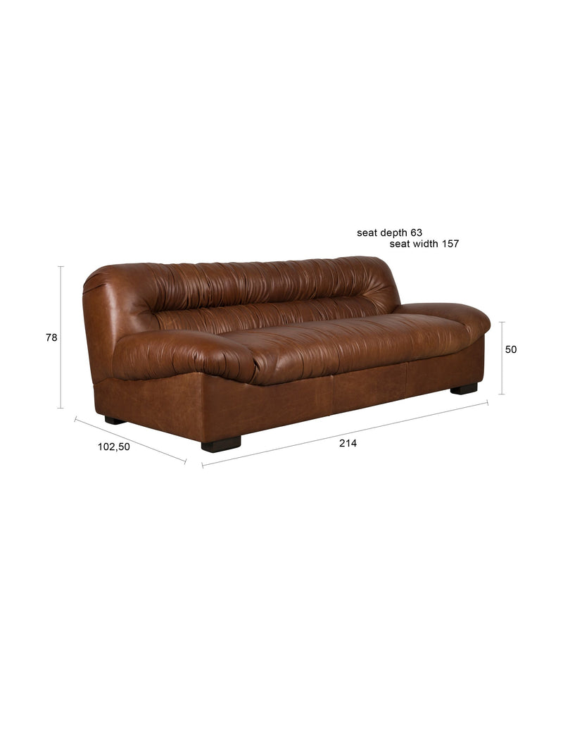 Sofa Douglas 3-Sitzer aus Leder in Chocolate Braun von Dutchbone