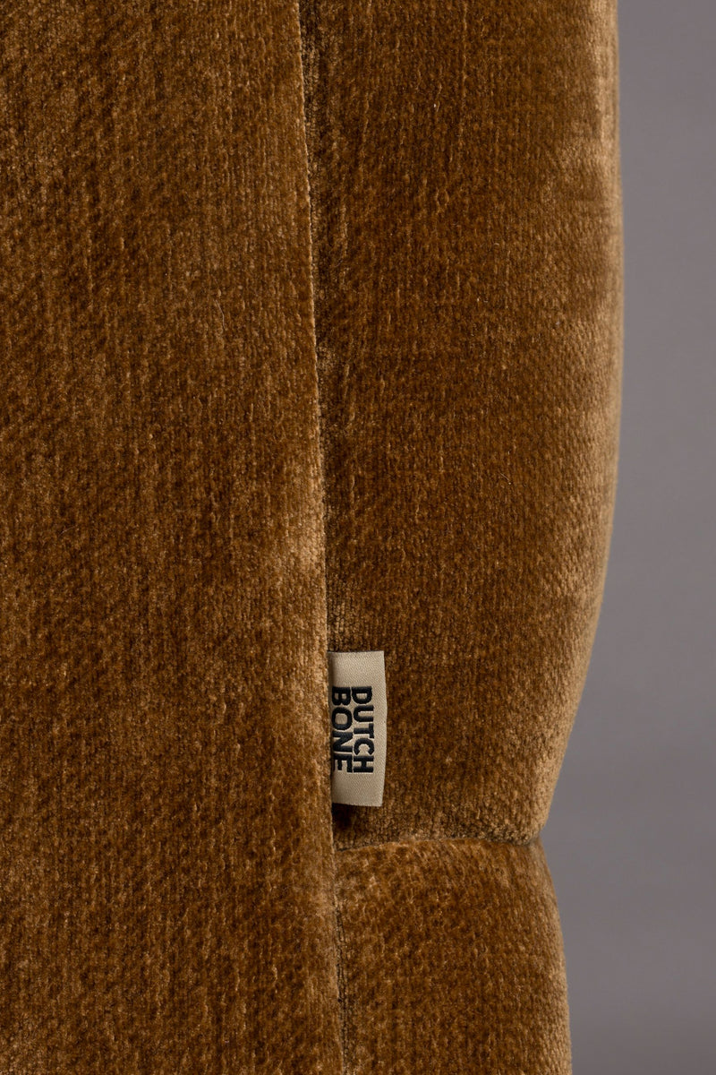 Sofa Douglas 3-Sitzer in Cognac mit Holzbeinen aus Gummibaumholz