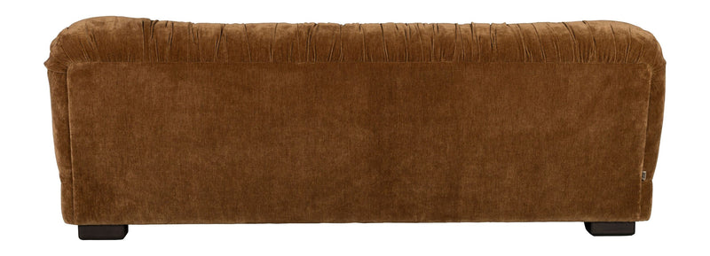 Sofa Douglas 3-Sitzer in Cognac mit Holzbeinen aus Gummibaumholz