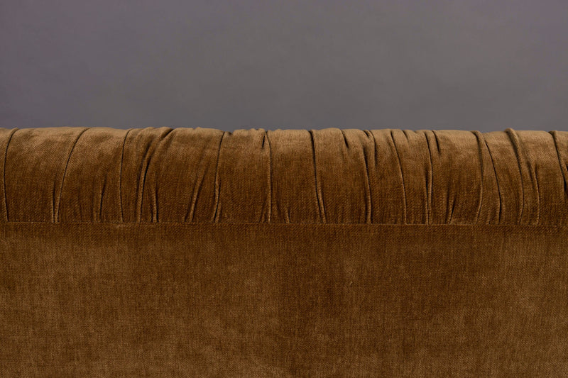 Sofa Douglas 3-Sitzer in Cognac mit Holzbeinen aus Gummibaumholz