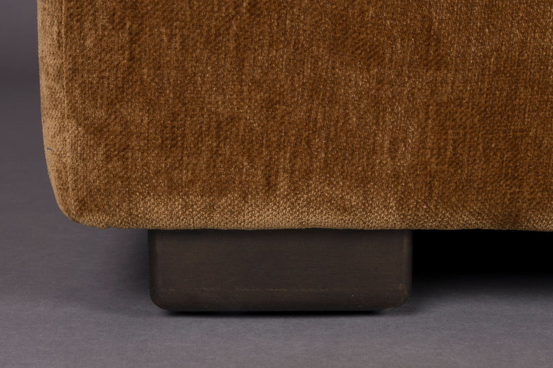 Sofa Douglas 3-Sitzer in Cognac mit Holzbeinen aus Gummibaumholz