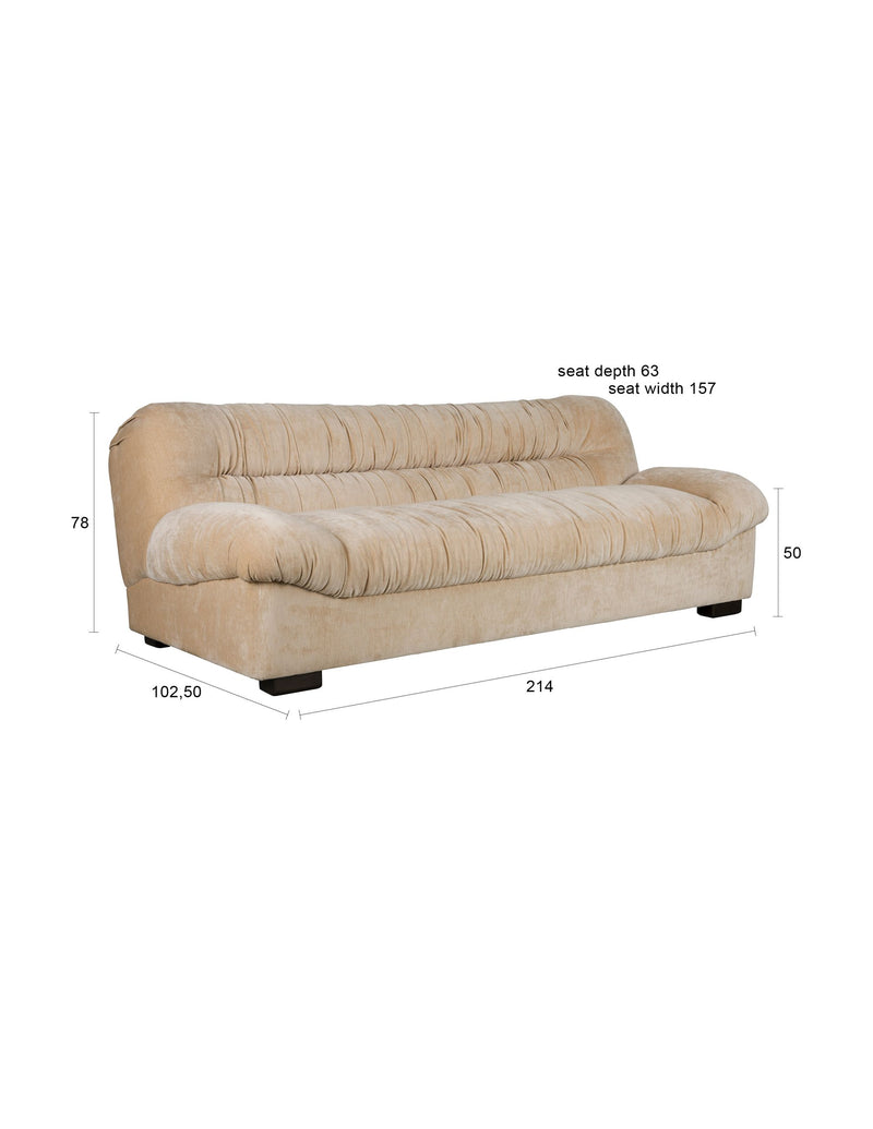 Sofa Douglas Beige 3-Sitzer mit Gummibaum-Holzfüßen von Dutchbone