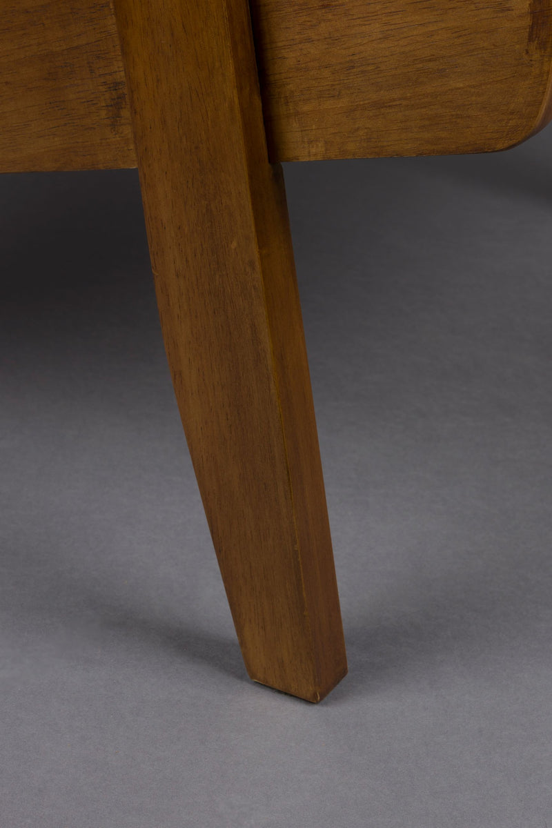 Loungesessel Washington mit Mangoholz-Gestell, Lederarmlehnen in Beige