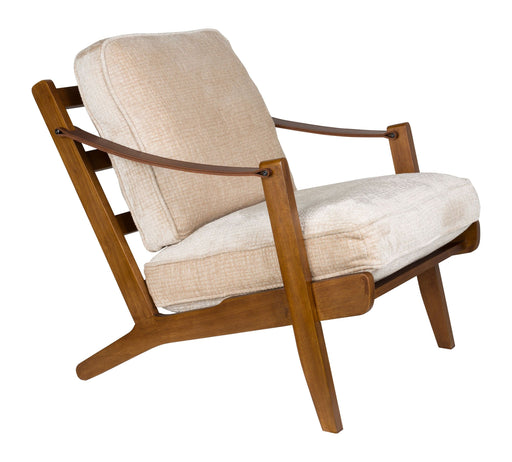 Loungesessel Washington mit Mangoholz-Gestell in Beige, Gesamtansicht von vorne.