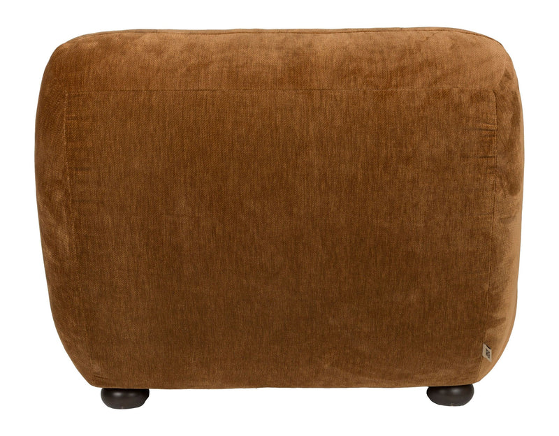 Loungesessel Wyatt Cognac mit Veloursbezug im Boho-Chic von Dutchbone