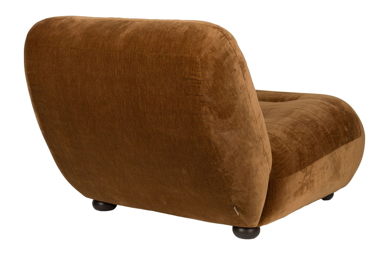 Loungesessel Wyatt Cognac mit Veloursbezug im Boho-Chic von Dutchbone