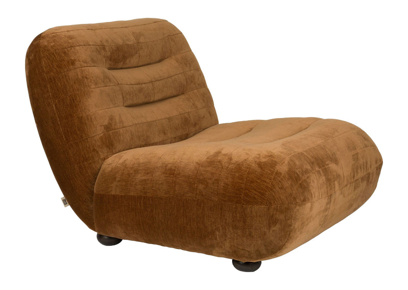 Loungesessel Wyatt Cognac mit Veloursbezug im Boho-Chic von Dutchbone