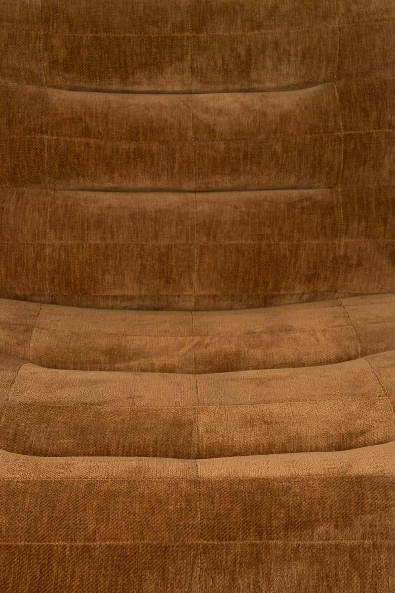 Loungesessel Wyatt Cognac mit Veloursbezug im Boho-Chic von Dutchbone