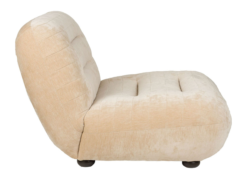 Loungesessel Wyatt Dutchbone mit Veloursbezug Beige für Wohnzimmer