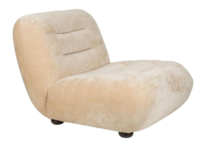 Loungesessel Wyatt Dutchbone mit Veloursbezug Beige für Wohnzimmer