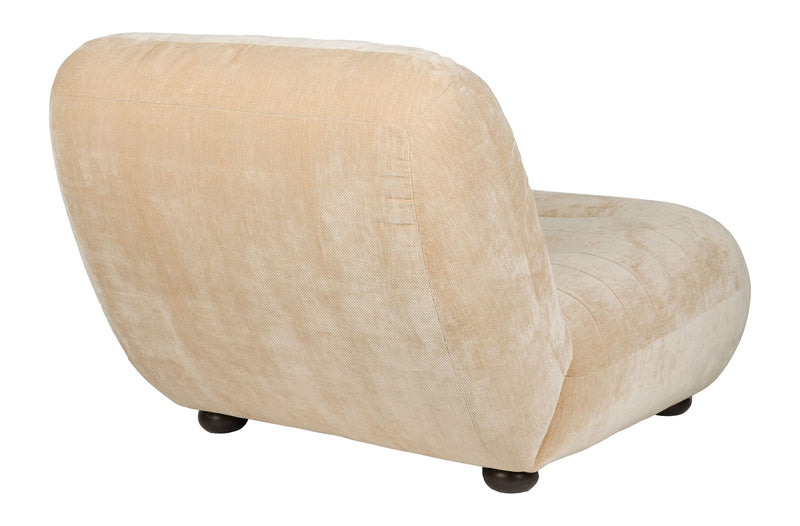 Loungesessel Wyatt Dutchbone mit Veloursbezug Beige für Wohnzimmer