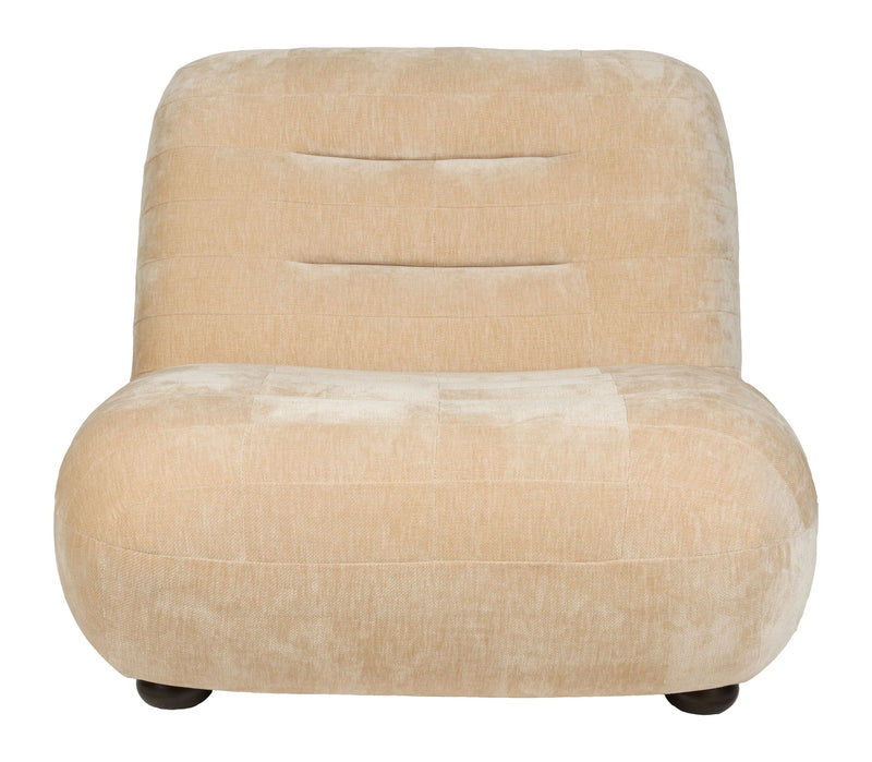 Loungesessel Wyatt Dutchbone mit Veloursbezug Beige für Wohnzimmer