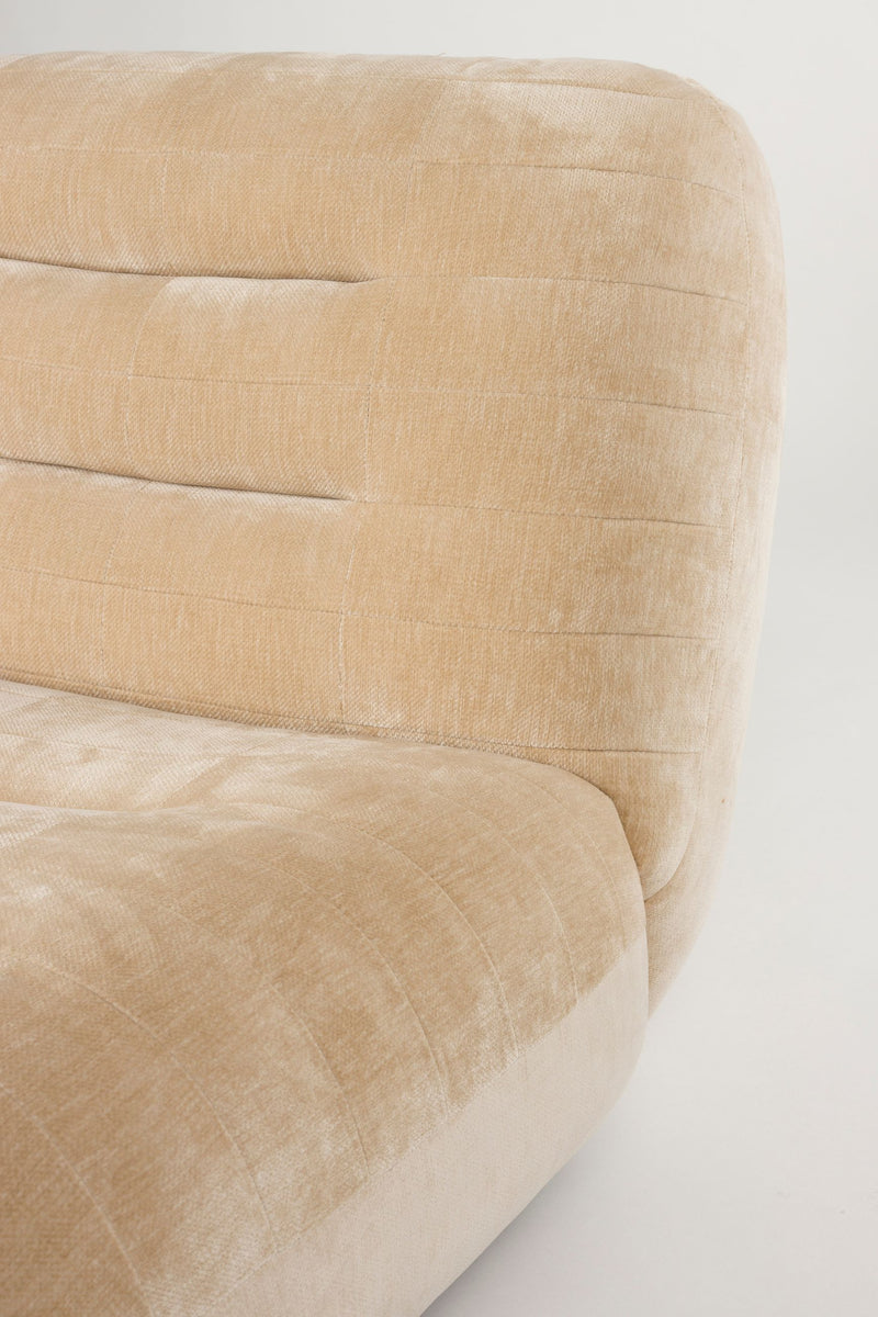 Loungesessel Wyatt Dutchbone mit Veloursbezug Beige für Wohnzimmer