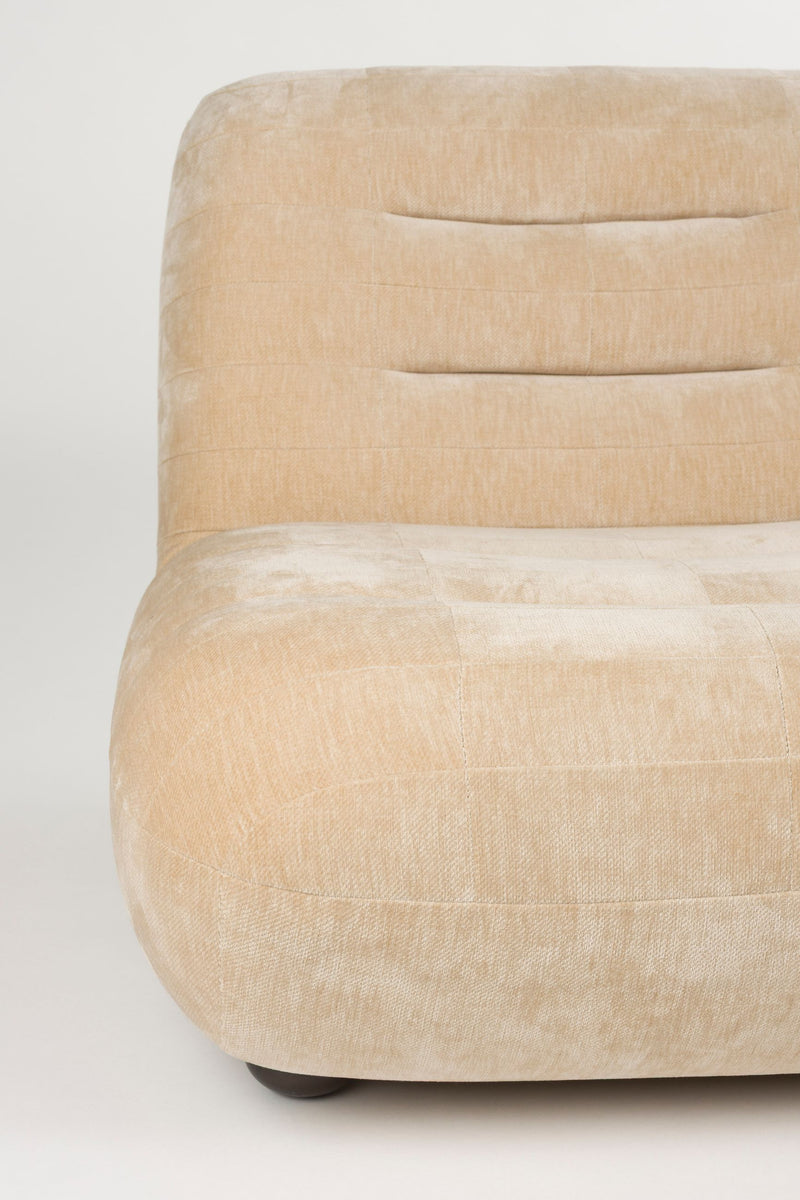 Loungesessel Wyatt Dutchbone mit Veloursbezug Beige für Wohnzimmer