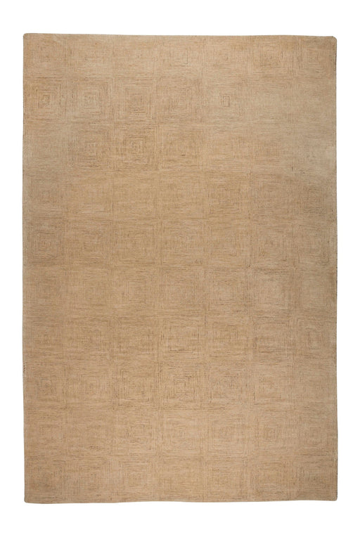 Teppich Maryland 160x230 cm in Beige mit geometrischem Quadrat-Muster in Gesamtansicht.