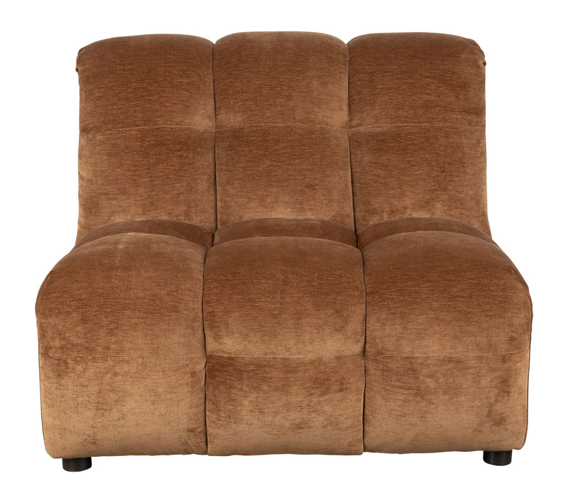 Sofa-Element Hackman Cognac, modularer Velours-Sessel von Dutchbone