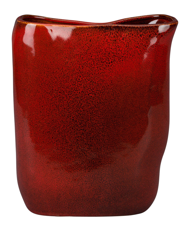 Handgefertigte Vase Edna M in Rot aus Keramik von Dutchbone