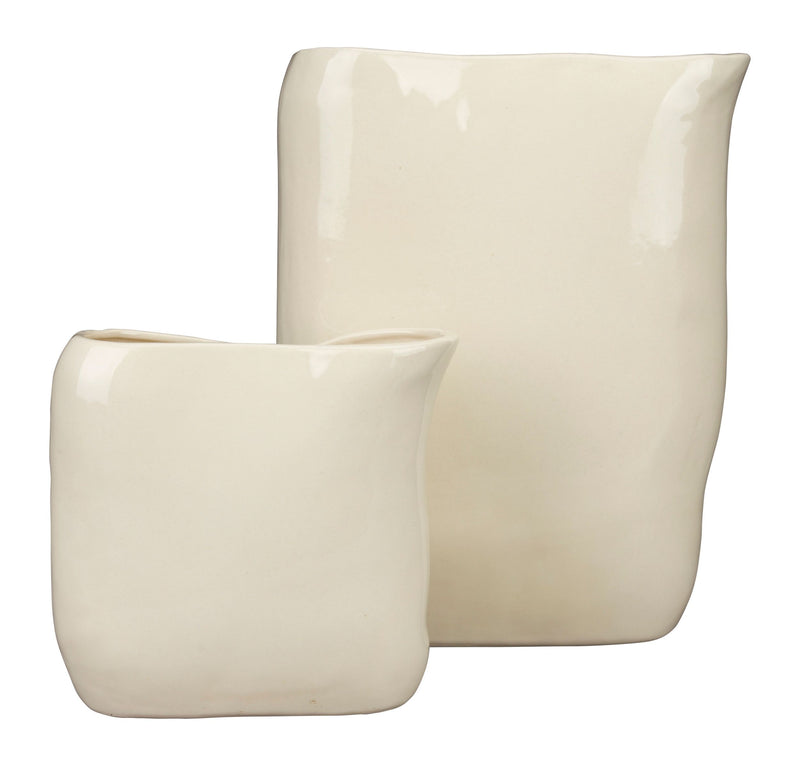 Deko-Vase Edna M Beige aus handgefertigter Keramik von Dutchbone