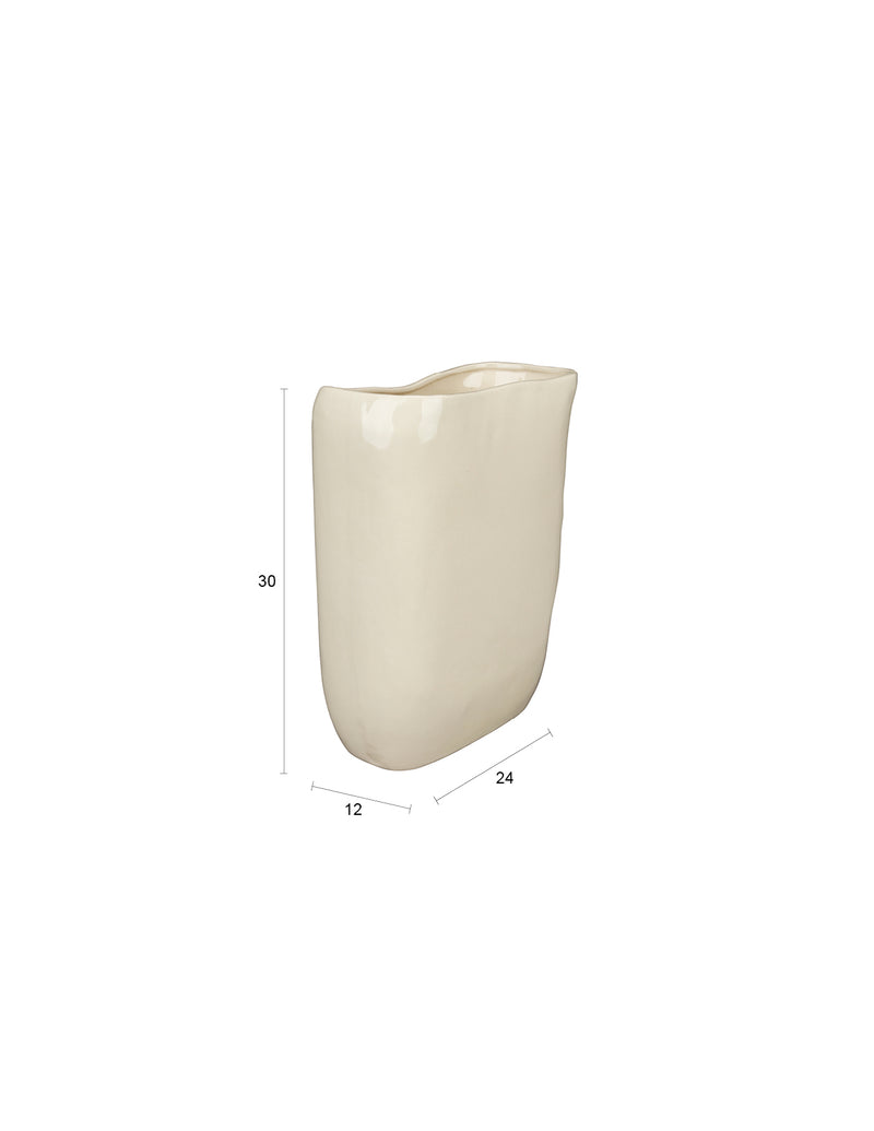 Deko-Vase Edna M Beige aus handgefertigter Keramik von Dutchbone