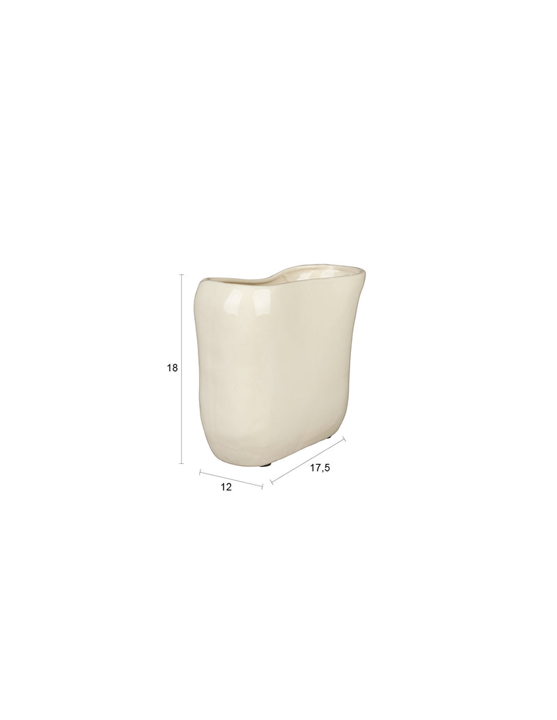 Keramikvase Edna S in Beige – handgefertigte Deko-Vase von Dutchbone