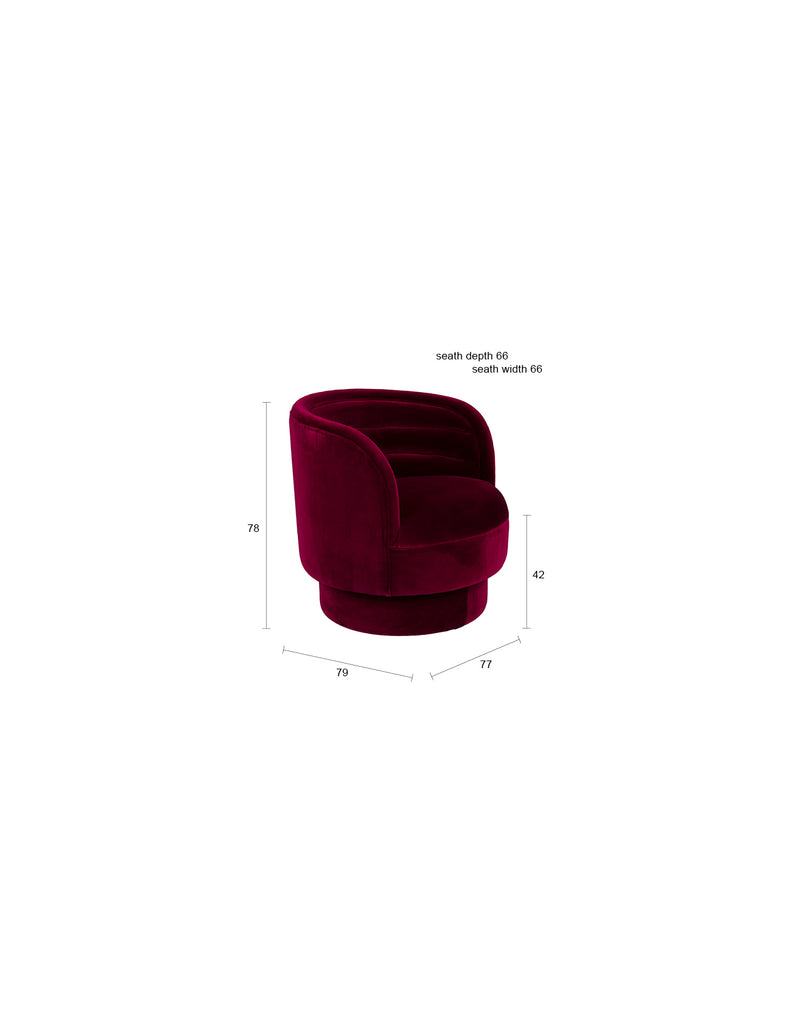 Loungesessel Dorothy in Rot mit drehbarem Sitz von Dutchbone