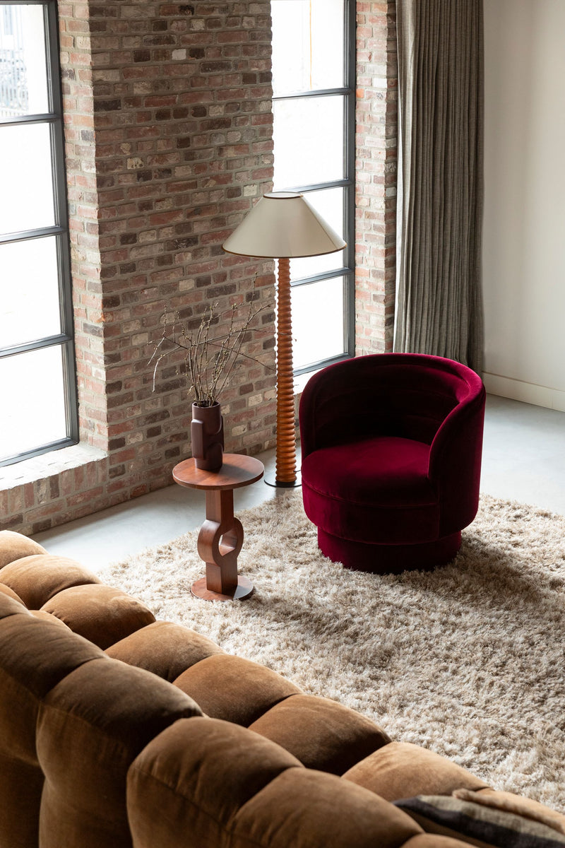Loungesessel Dorothy in Rot mit drehbarem Sitz von Dutchbone