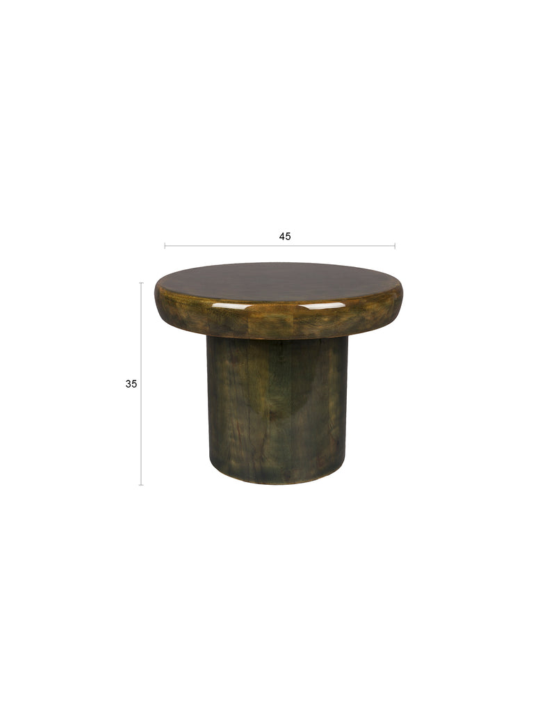 Beistelltisch Mush L von Dutchbone aus Mangoholz mit grünem Finish