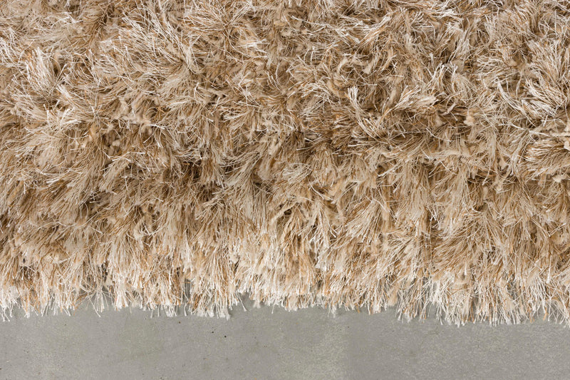Teppich Hairy 160x230 aus Wolle in Beige, Boho-Chic fürs Wohnzimmer