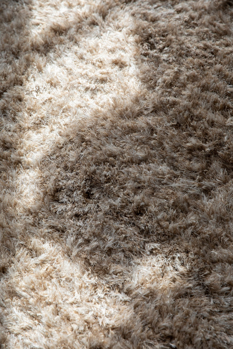 Teppich Hairy 160x230 aus Wolle in Beige, Boho-Chic fürs Wohnzimmer