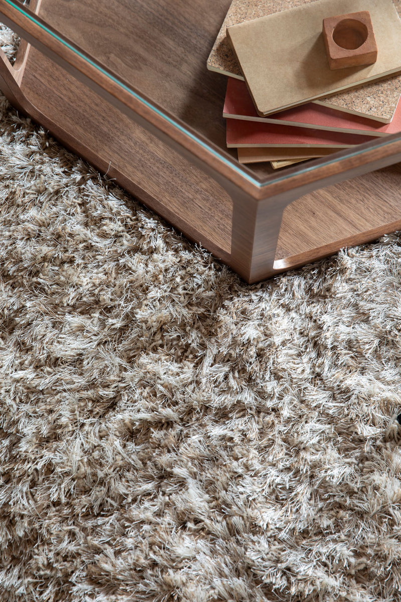 Teppich Hairy 200x290 cm Beige aus 100% Wolle, Hochflor von Dutchbone