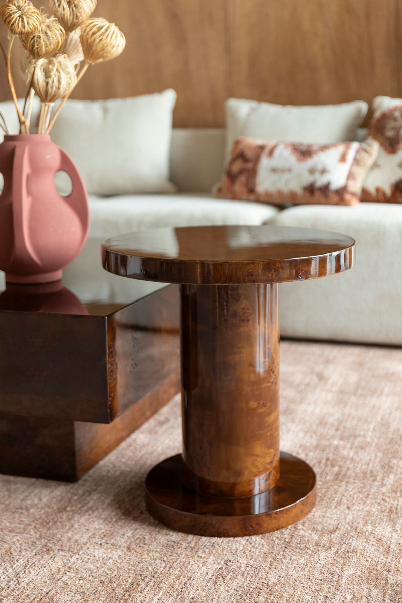 Beistelltisch Quinn im Retro-Design mit Walnussfurnier von Dutchbone