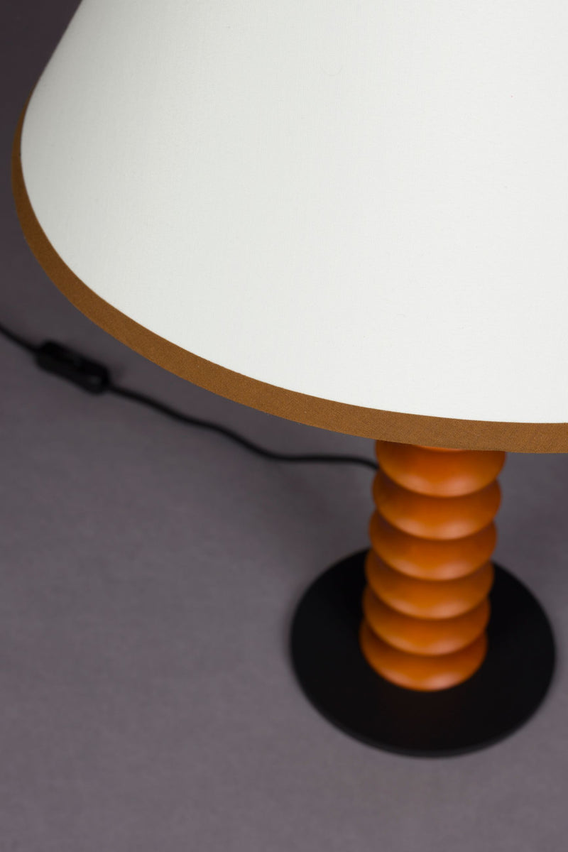 Tischlampe Horace aus Eichenholz mit Leinenschirm, E27-Fassung