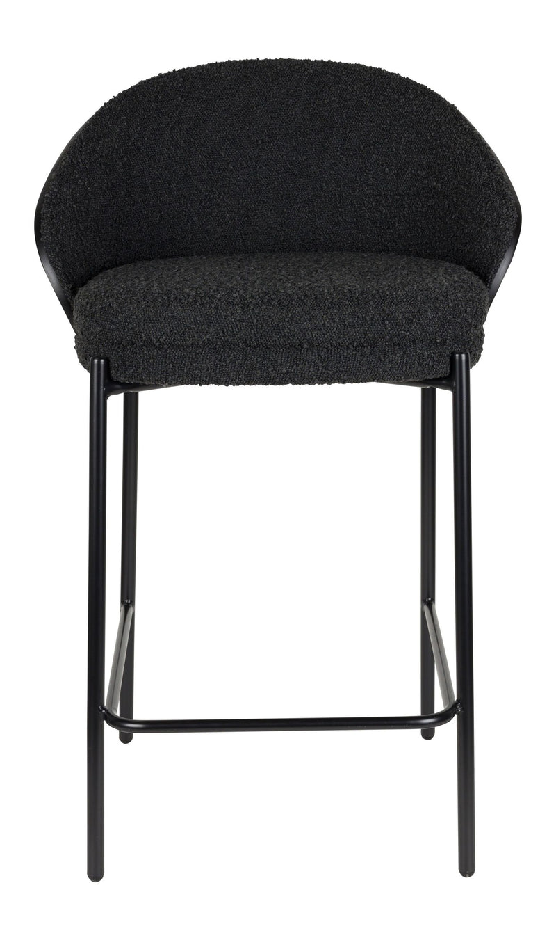 Barhocker Rodin im 2er-Set, Bouclé-Bezug in Schwarz von Dutchbone