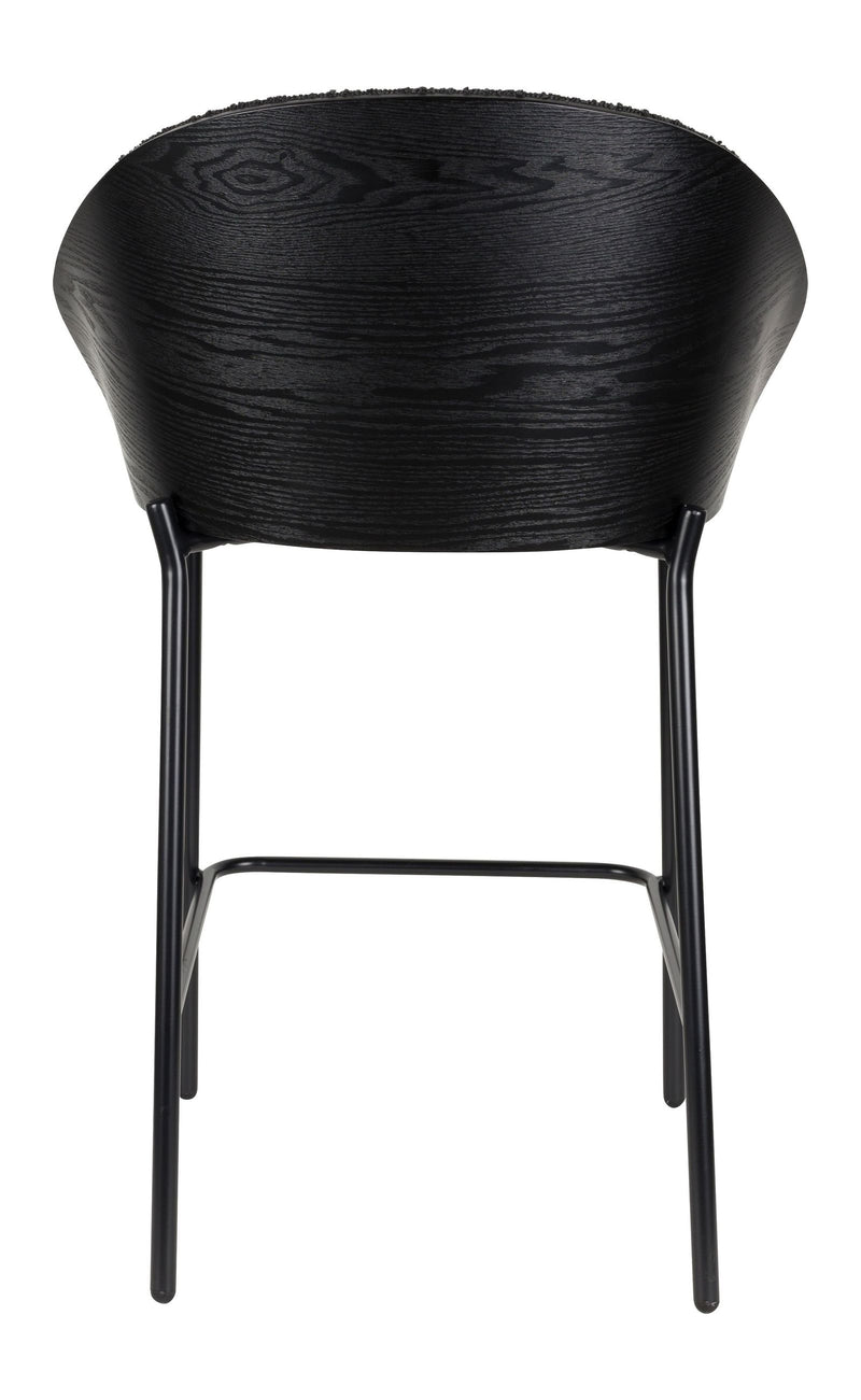 Barhocker Rodin im 2er-Set, Bouclé-Bezug in Schwarz von Dutchbone