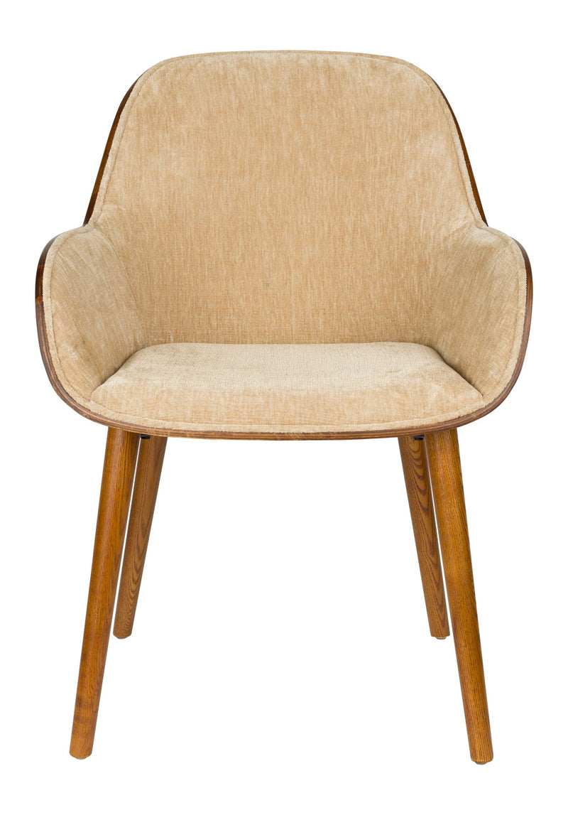 Sessel Taylor Beige mit Eschenholz-Gestell von Dutchbone im 70er-Stil