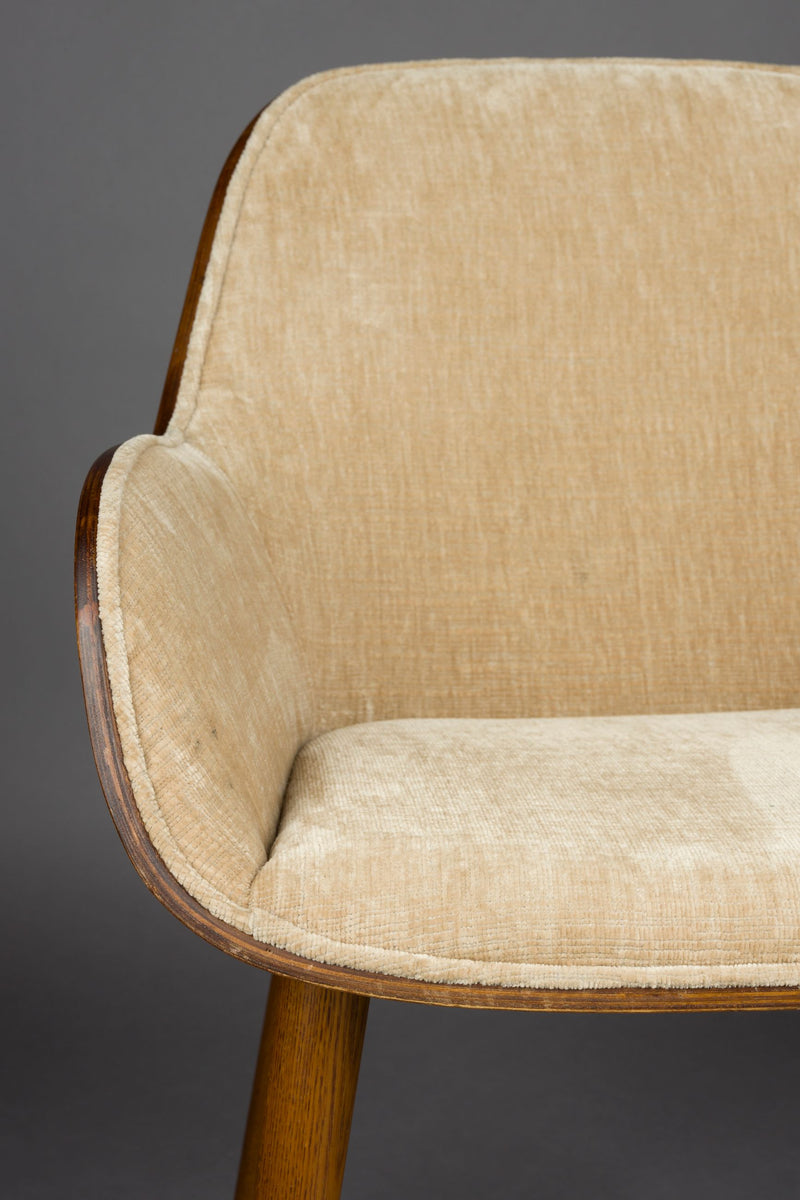 Sessel Taylor Beige mit Eschenholz-Gestell von Dutchbone im 70er-Stil