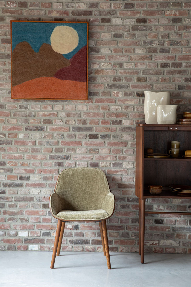 Sessel Taylor Green im Vintage-Look mit Samtbezug von Dutchbone