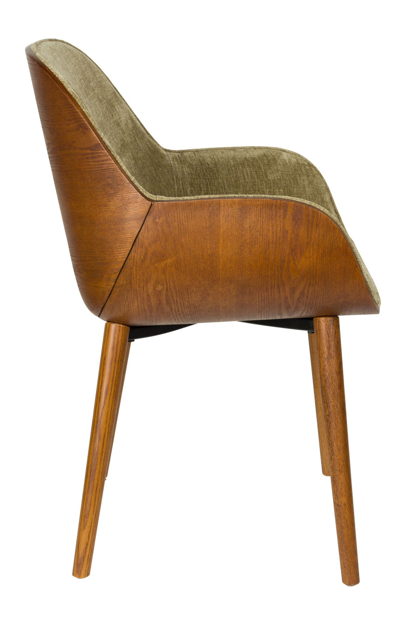 Sessel Taylor Green im Vintage-Look mit Samtbezug von Dutchbone