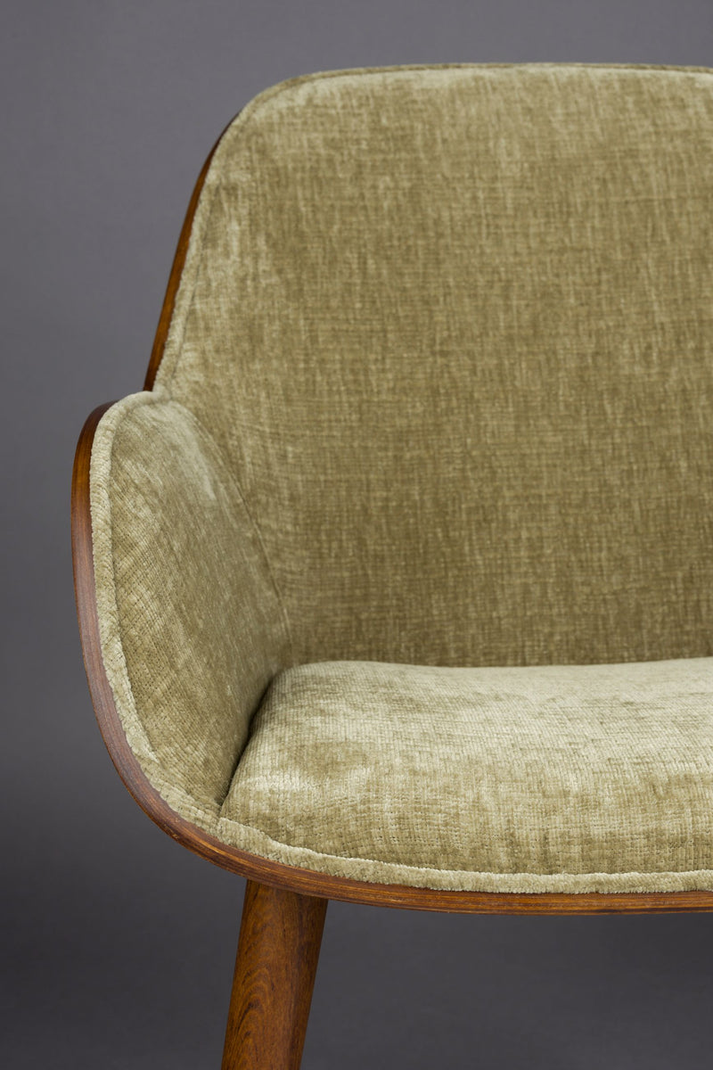 Sessel Taylor Green im Vintage-Look mit Samtbezug von Dutchbone