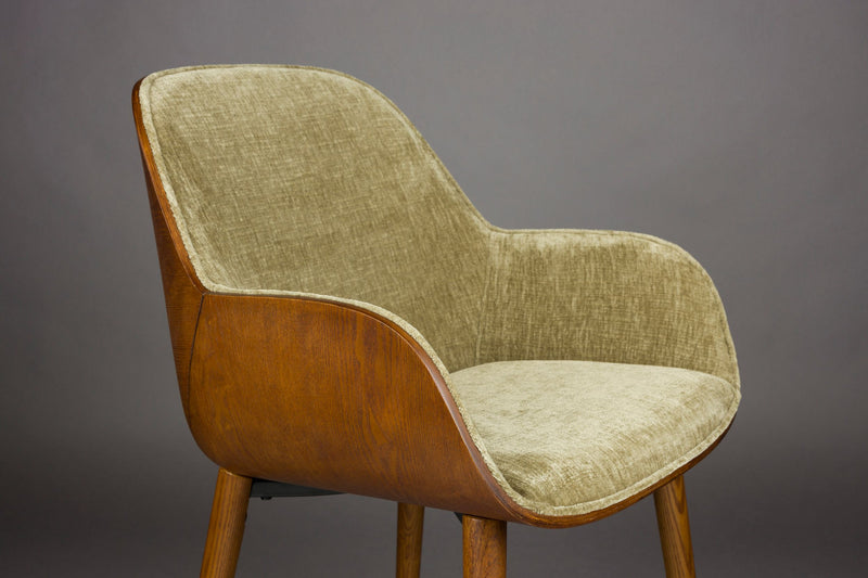 Sessel Taylor Green im Vintage-Look mit Samtbezug von Dutchbone