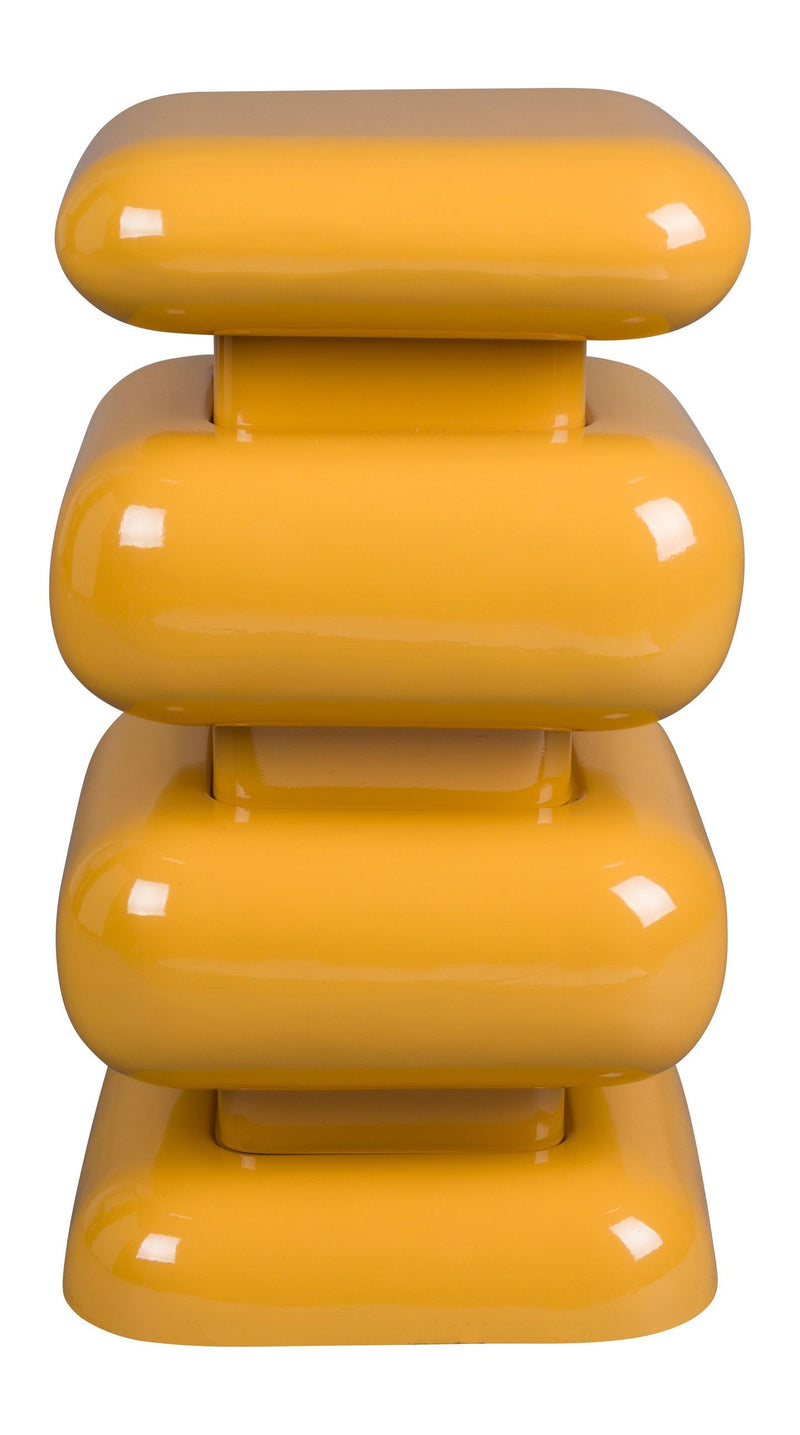 Hocker Stubby Dutchbone in Gelb, Retro-Beistelltisch aus Eisen
