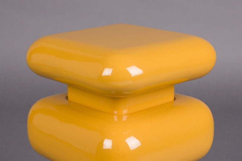 Hocker Stubby Dutchbone in Gelb, Retro-Beistelltisch aus Eisen