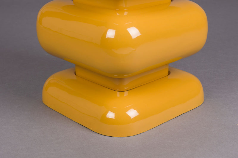 Hocker Stubby Dutchbone in Gelb, Retro-Beistelltisch aus Eisen