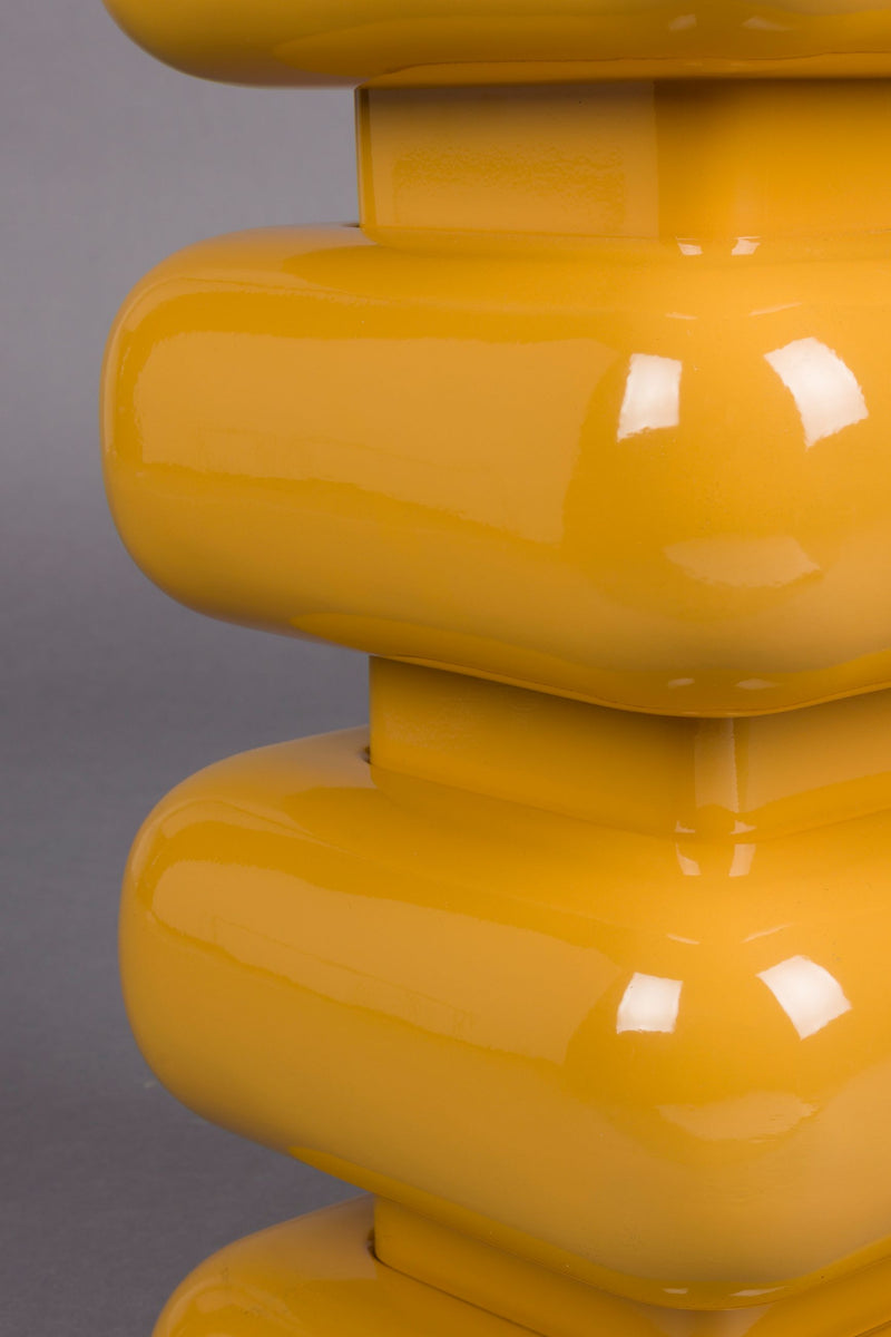Hocker Stubby Dutchbone in Gelb, Retro-Beistelltisch aus Eisen