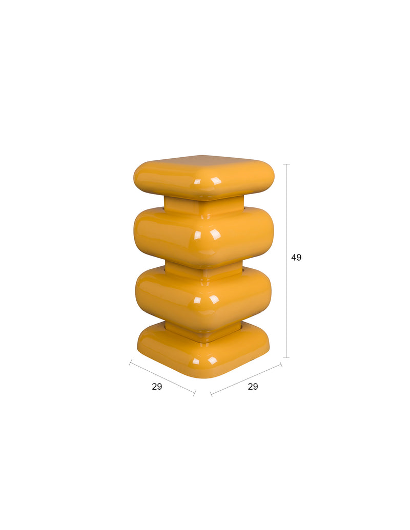 Hocker Stubby Dutchbone in Gelb, Retro-Beistelltisch aus Eisen
