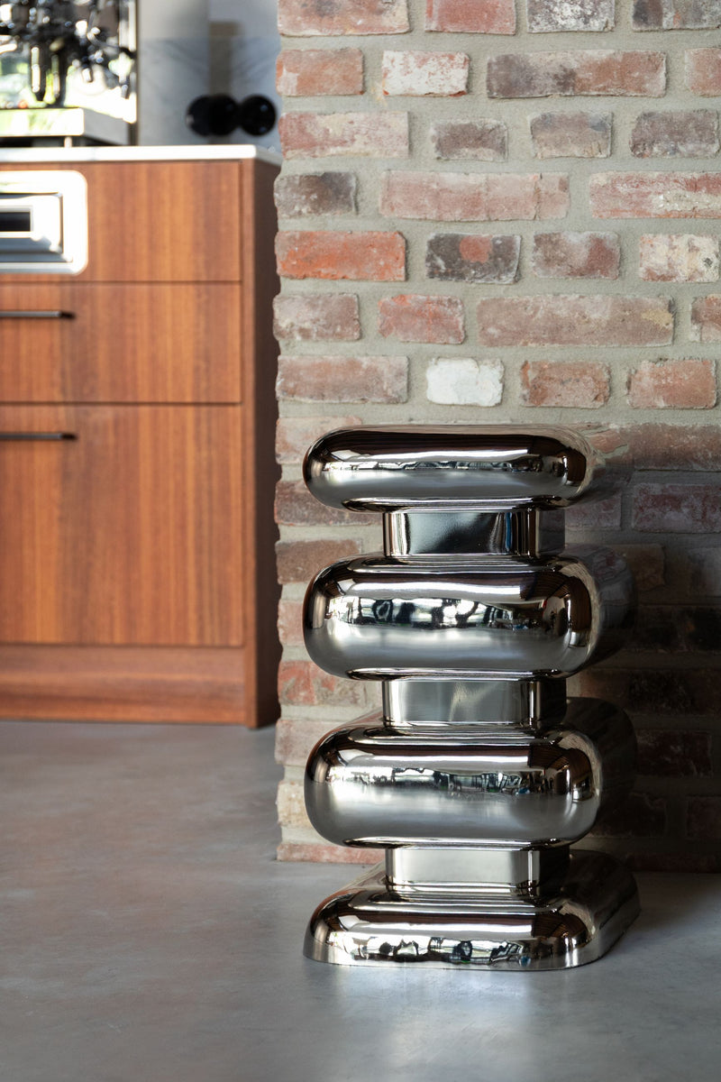 Hocker Stubby Chrome Beistelltisch aus Eisen von Dutchbone