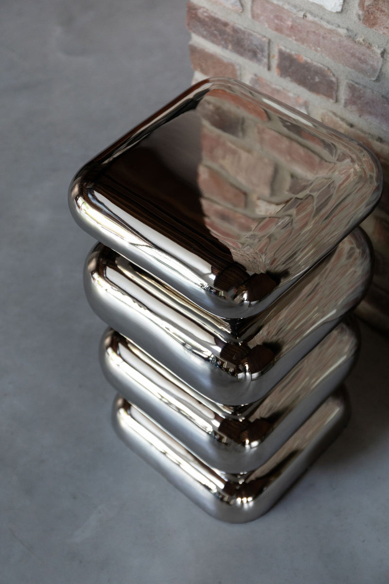 Hocker Stubby Chrome Beistelltisch aus Eisen von Dutchbone