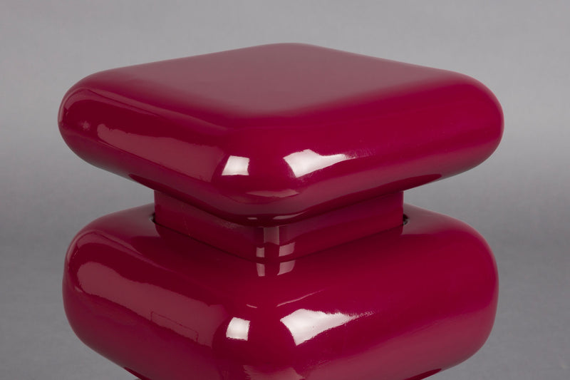 Hocker Stubby Bordeaux aus Eisen im 70er-Retro-Design von Dutchbone