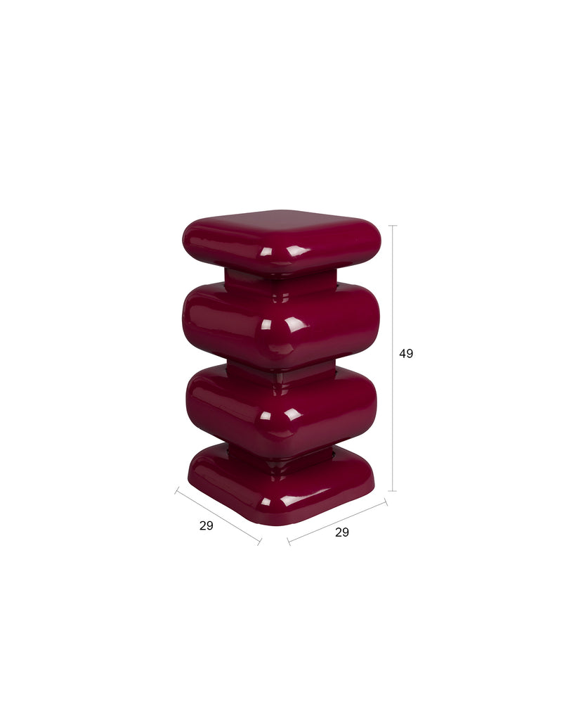 Hocker Stubby Bordeaux aus Eisen im 70er-Retro-Design von Dutchbone